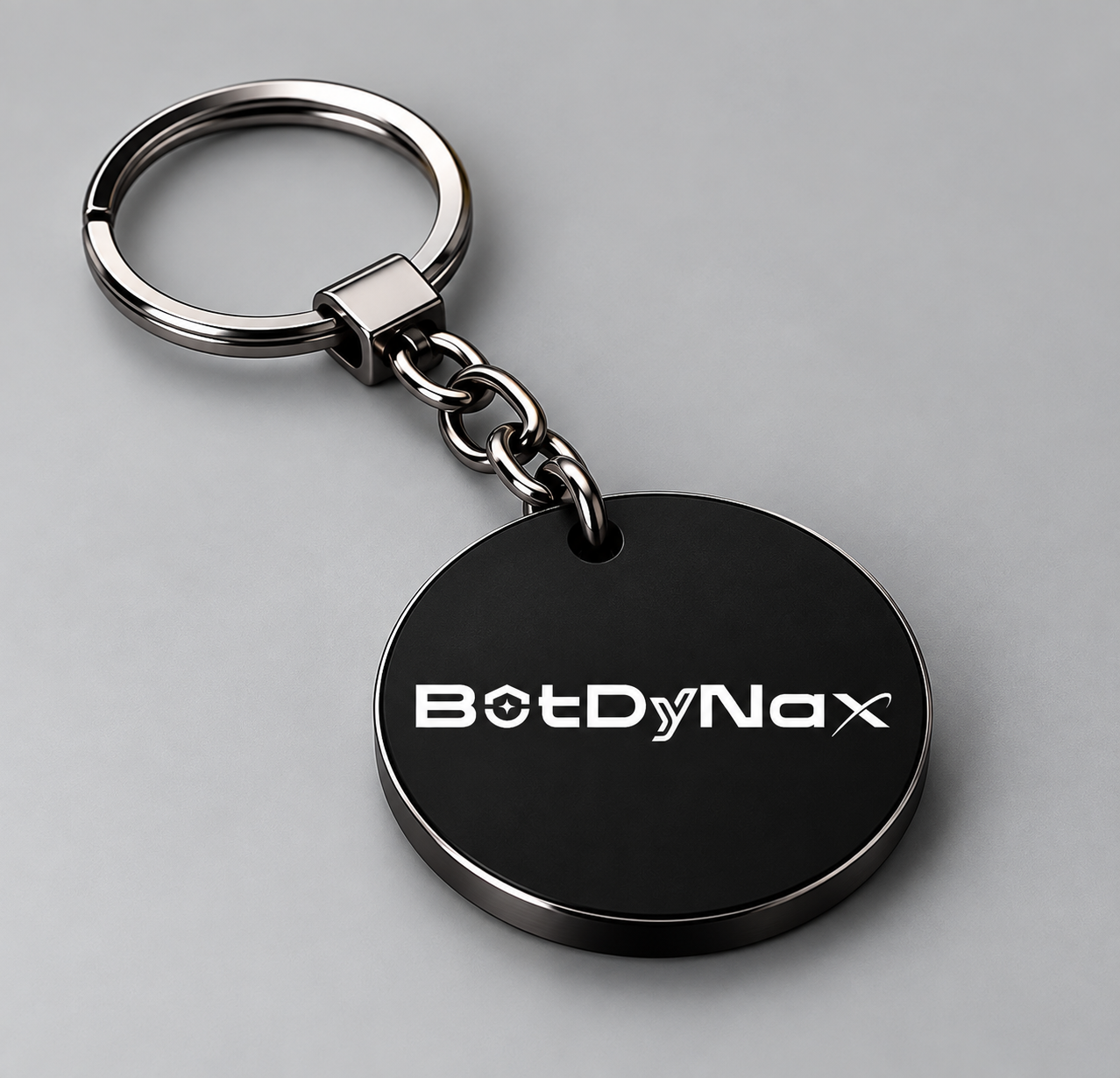 Black BotDyNax logo keychain